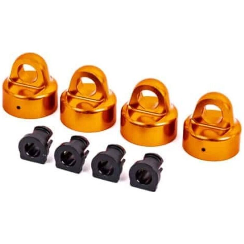 Traxxas Shock caps aluminum (orange-anodized) GT-Maxx shocks (4)/ spacers (4) (for Sledge) TRA9664T