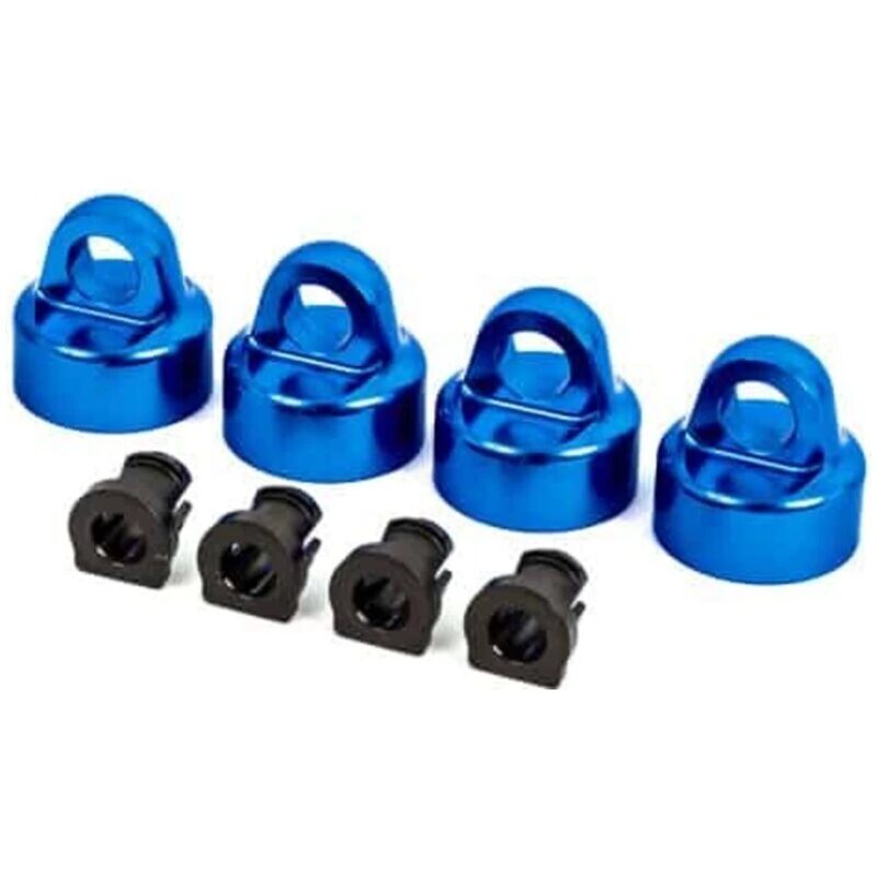 Traxxas Shock caps aluminum (blue-anodized) GT-Maxx shocks (4)/ spacers (4) (for Sledge) TRA9664X