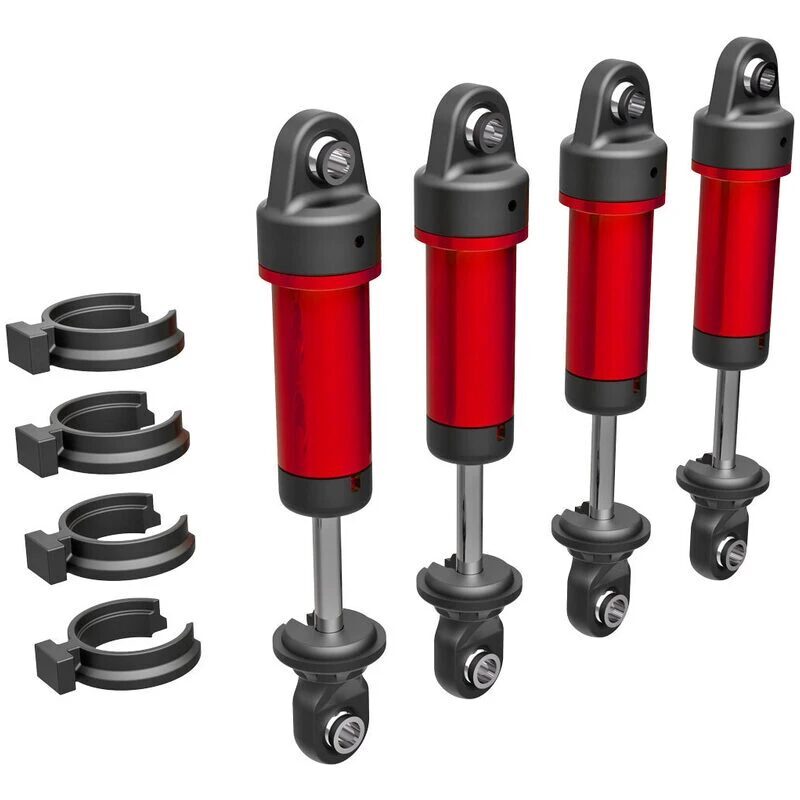 Traxxas Shocks GTM 6061-T6 aluminum (red-anodized) (fully assembled w/o springs) (4) TRA9764-RED