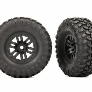 Traxxas Tires and wheels assembled (black 1.0 wheels Canyon Trail 2.2x1.0 tires) (2)