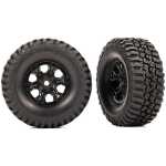 Traxxas Tires and wheels assembled (black 1.0 wheels BFGoodrich Mud-Terrain T/A KM3 2.2x1.0 tires) (2)