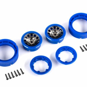 Traxxas Wheels 1.0 Method Race Wheels 105 Beadlock (satin black chrome with blue beadlock) (2)
