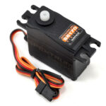Durable black RC servo motor with waterproof design, ideal for RC car upgrades and hobby projects.
