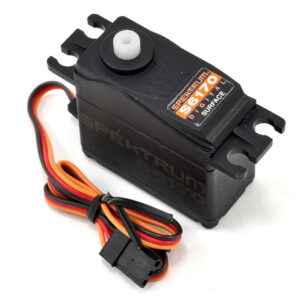 Durable black RC servo motor with waterproof design, ideal for RC car upgrades and hobby projects.