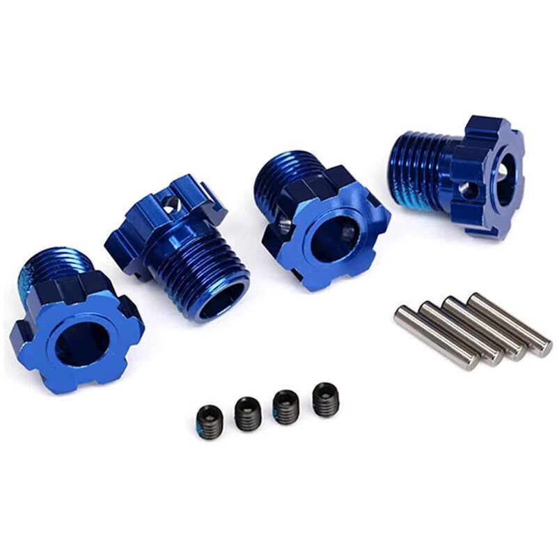 Traxxas Wheel hubs splined 17mm (blue-anodized) (4)/ 4x5 GS (4) 3x14mm pin (4) TRA8654