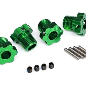 Traxxas Wheel hubs splined 17mm (green-anodized) (4)/ 4x5 GS (4) 3x14mm pin (4) TRA8654G