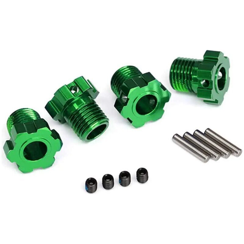 Traxxas Wheel hubs splined 17mm (green-anodized) (4)/ 4x5 GS (4) 3x14mm pin (4) TRA8654G