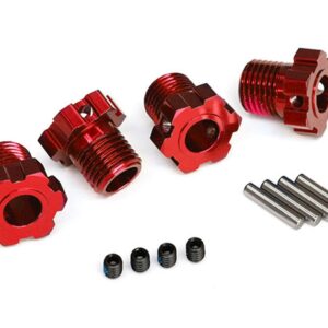 Traxxas Wheel hubs splined 17mm (red-anodized) (4)/ 4x5 GS (4) 3x14mm pin (4) TRA8654R