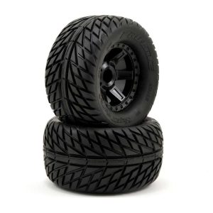 High-performance RC car tires with durable rubber for off-road racing.