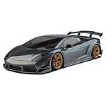Lamborghini RC Car. High-speed remote control Lamborghini car with detailed design and gold wheels, perfect for racing enthusiasts.