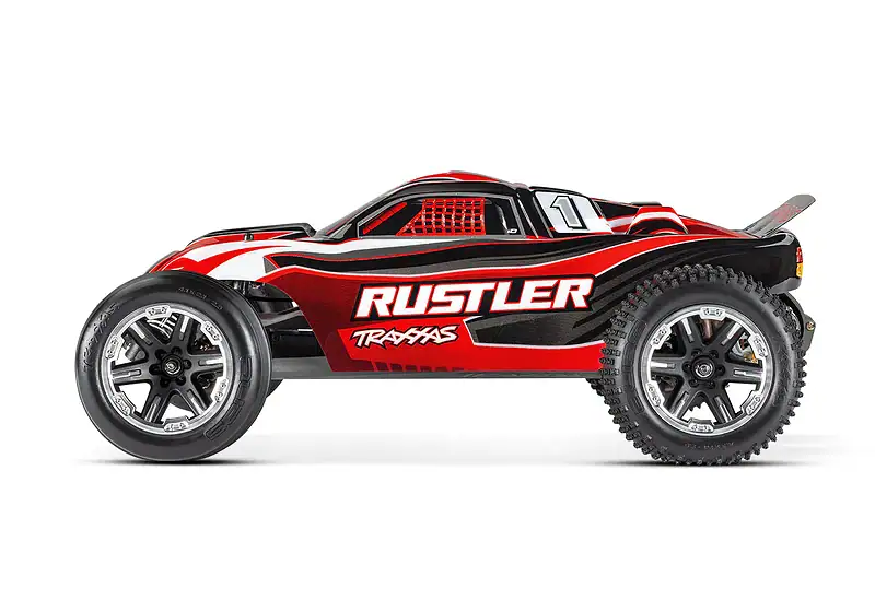 1/10 Rustler Stadium Truck  With USB-C Charger Red