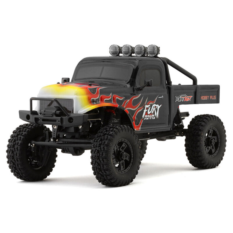1/18 Furitek FX118 Fury Wagon RTR Brushless Rock Crawler - Black/Flames