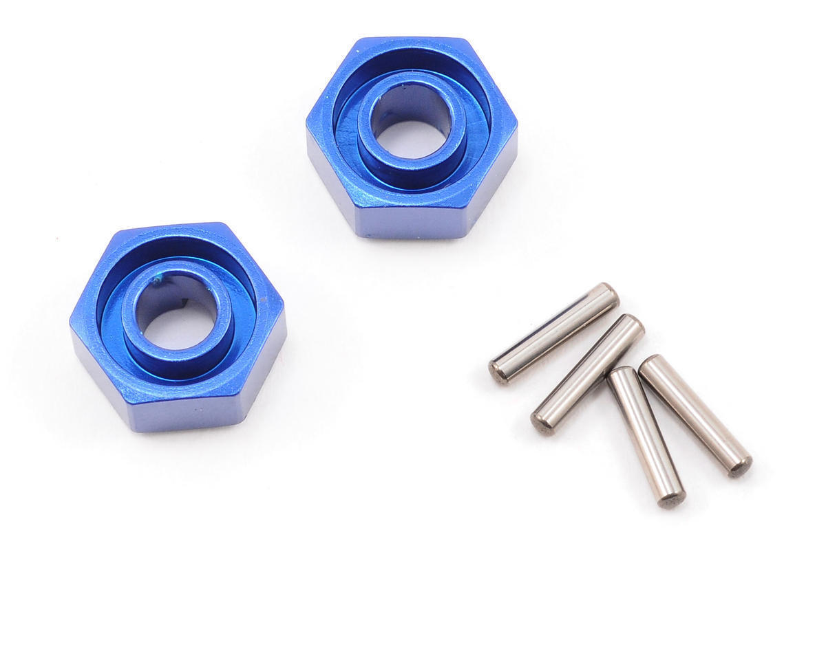 Traxxas Wheel hubs hex (blue-anodized lightweight aluminum) (2)/ axle pins(2) TRA1654X