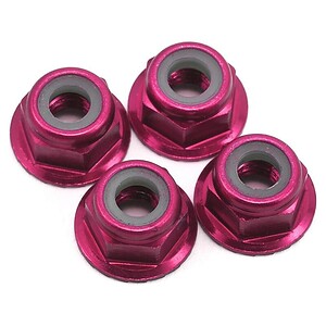 Traxxas Nuts 4mm flanged nylon locking (aluminum pink anodized) (4) TRA1747P