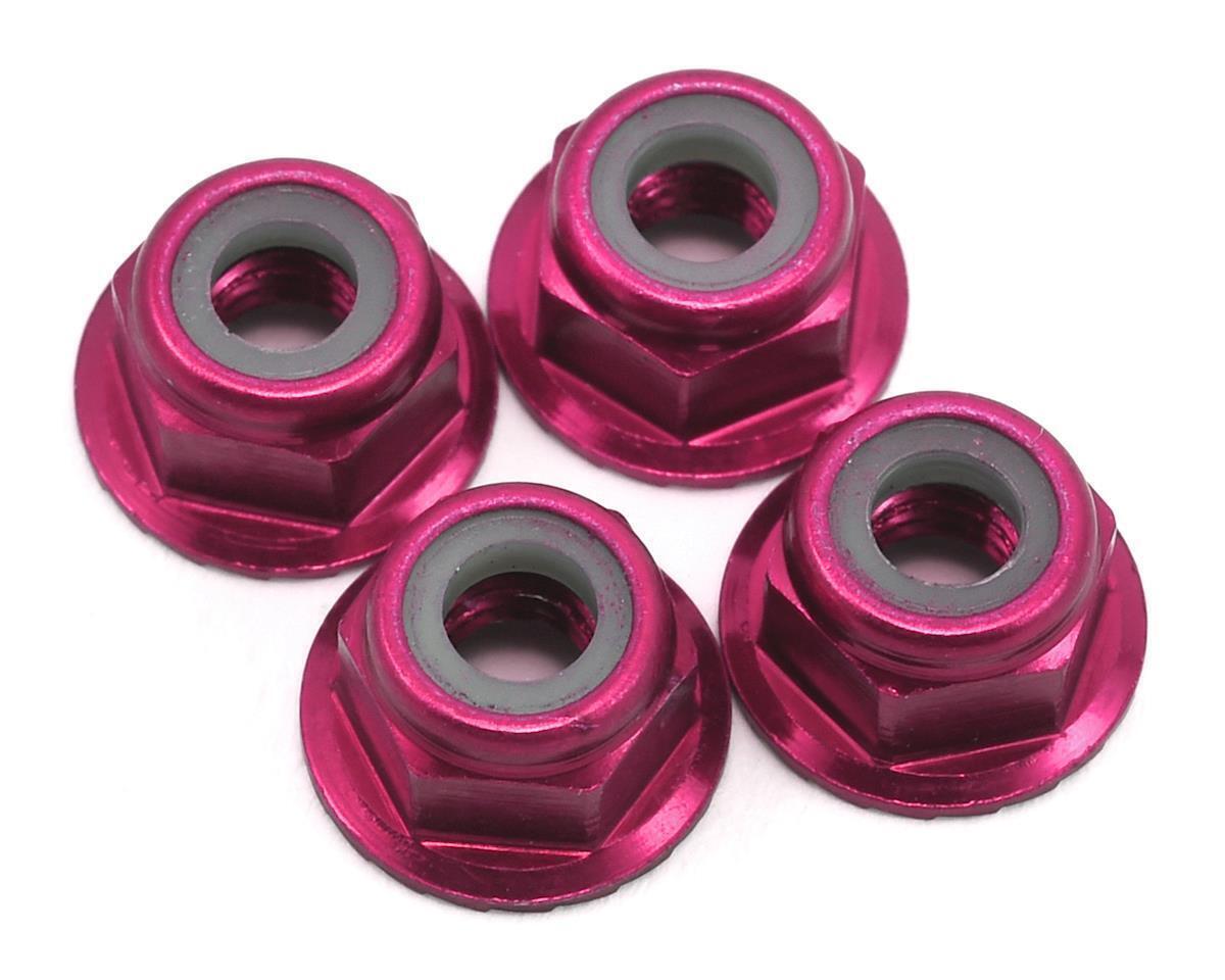 Traxxas Nuts 4mm flanged nylon locking (aluminum pink anodized) (4) TRA1747P