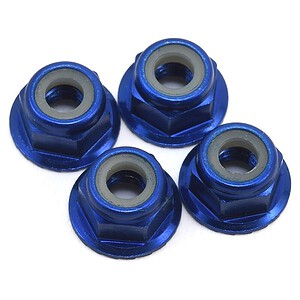 Traxxas Nuts aluminum flanged serrated (4mm) (blue-anodized) (4) TRA1747R