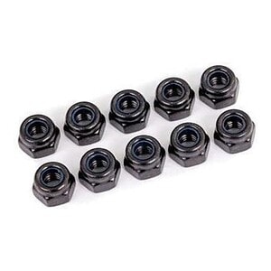 Traxxas Nuts 4mm nylon locking black (10) TRA1748