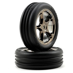 Traxxas Tires & Wheels Assembled (Tracer 2.2 Black Chrome Anaconda) Bandit Front TRA2471A