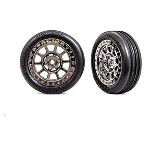Traxxas Tires & Wheels Assembled (2.2 Black Chrome Anaconda) Bandit Front TRA2471T
