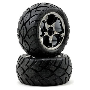 Traxxas Tires & Wheels Assembled (Tracer 2.2 Chrome Alias) Bandit Rear Med Comp TRA2478A