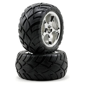 Traxxas Tires & Wheels Glued (2.8) All-Star Black Chrome Alias (Rear TSM) TRA2478R