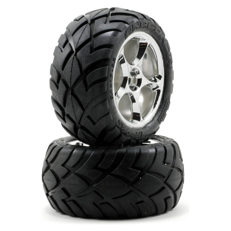 Traxxas Tires & Wheels Glued (2.8) All-Star Black Chrome Alias (Rear TSM) TRA2478R