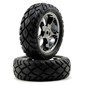 Traxxas Tires & Wheels Assembled (Tracer 2.2 Black Chrome Anaconda) Bandit Rear TRA2479A