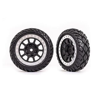 Traxxas Tires & Wheels Assembled (2.2 Black Satin Chrome Anaconda) Bandit Rear TRA2479G