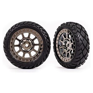 Traxxas Tires & Wheels Assembled (2.2 Black Chrome Anaconda) Bandit Rear TRA2479T