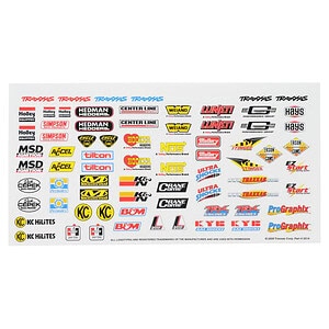 Traxxas Decal sheet racing sponsors TRA2514