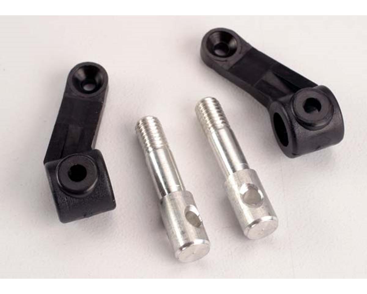 Precision black steering linkage connectors and silver turnbuckles for RC cars.