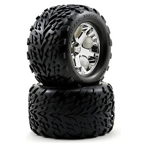 Traxxas Tires & Wheels Glued (2.8) All-Star Chrome Talon (Nitro Stampede Front) TRA3669