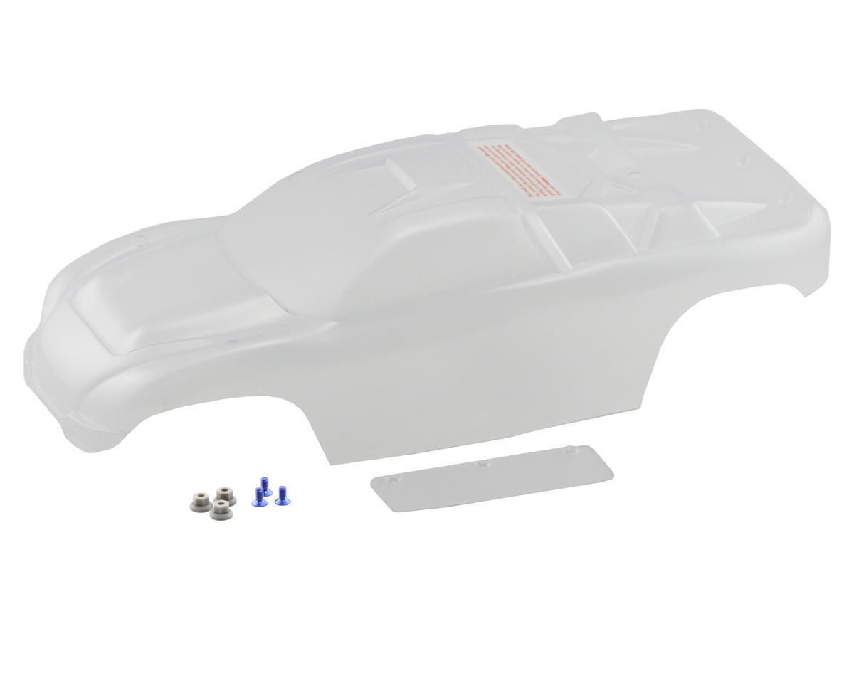 High-quality white RC car body shell for racing and off-road use. Durable, lightweight, and easy to install.
