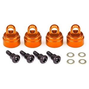 Traxxas Shock caps aluminum (orange-anodized) (4) (fits all Ultra Shocks) TRA3767T