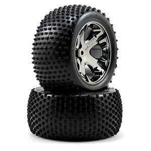 Traxxas Tires & Wheels Glued (2.8) All-Star Black Chrome Paddle (Electric Rear TSM) TRA3770A
