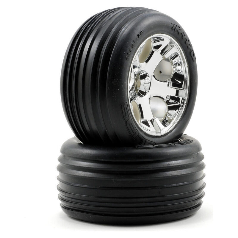 Traxxas Tires & Wheels Glued (2.8) All-Star Chrome Talon (Electric Rear) TRA3771