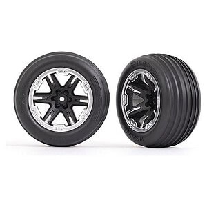 Traxxas Tires & Wheels Glued (2.8) RXT Black Chrome Alias (2WD Elec Rear TSM) TRA3771X