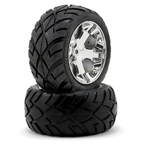 Traxxas Tires & Wheels Glued All Star Chrome Anaconda (Nitro Front Left/Right) TRA3773