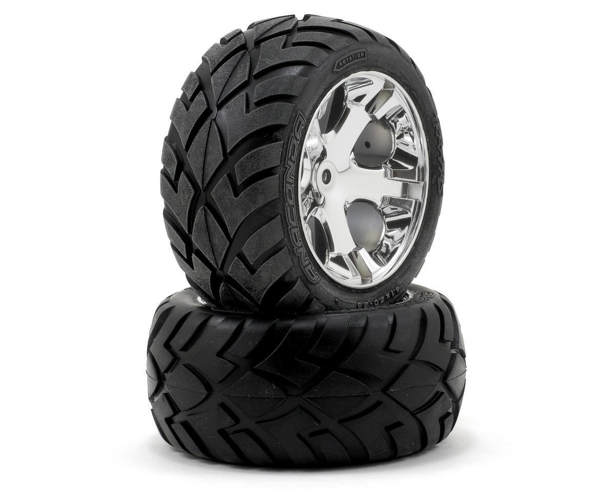 Traxxas Tires & Wheels Glued All Star Chrome Anaconda (Nitro Front Left/Right) TRA3773