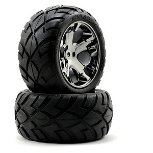 Traxxas Tires & Wheels Glued All Star Chrome Anaconda (Elec Rear Left/Right) TRA3773A