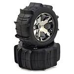 Traxxas Tires & Wheels Glued (2.8) All-Star Black Chrome Talon (Electric Rear TSM) TRA3776