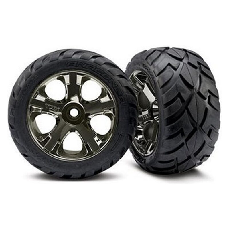 Traxxas Tires & Wheels Glued All-Star Black Chrome Anaconda (Nitro Rear/Elec Front) TRA3777A - tra3777a-jpg Traxxas Tires & Wheels Glued All-Star Black Chrome Anaconda (Nitro Rear/Elec Front) TRA3777A