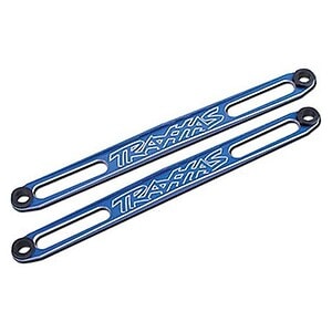 Traxxas Battery Hold Downs (Blue) (2) w/Pads & Hardware TRA3923X