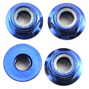 Traxxas Nuts 5mm flanged nylon locking (aluminum blue-anodized) (4) TRA4147X