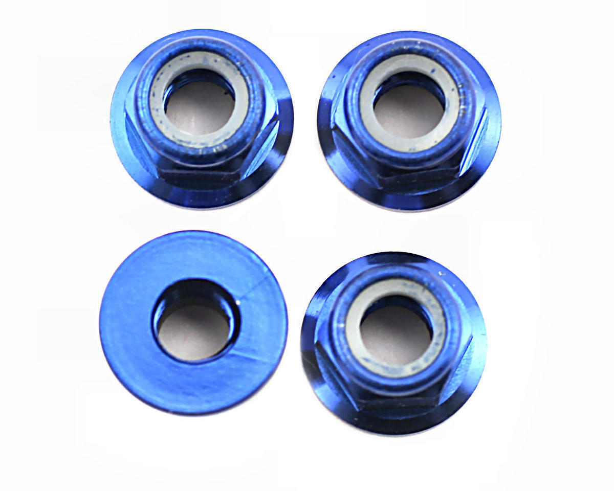 Traxxas Nuts 5mm flanged nylon locking (aluminum blue-anodized) (4) TRA4147X