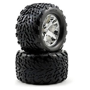 Traxxas Tires & Wheels Glued (2.8) Jato Twin-Spoke Alias Ribbed (Front) TRA4171