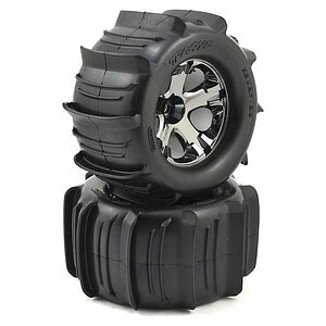 Traxxas Tires & Wheels Glued (2.8) All-Star Black Chrome Paddle (Rear TSM) TRA4175
