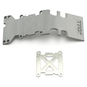 Traxxas Skidplate rear plastic (grey)/ stainless steel plate TRA4938A