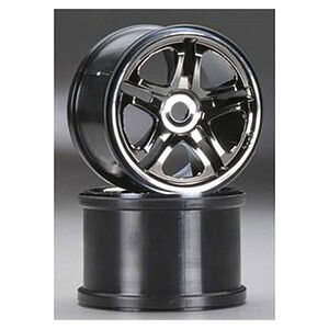 Traxxas Wheels SS (Split Spoke) 3.8 (Black Chrome) (2) (Fits Revo/T-Maxx/E-Maxx) TRA5172A
