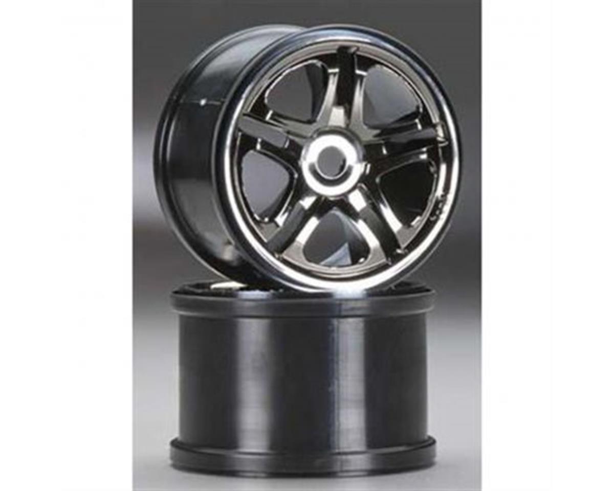 Traxxas Wheels SS (Split Spoke) 3.8 (Black Chrome) (2) (Fits Revo/T-Maxx/E-Maxx) TRA5172A